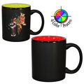 11 Oz. 2 Tone Satin Hilo C-Handle Mug - 4 Color Process (Black/Red)